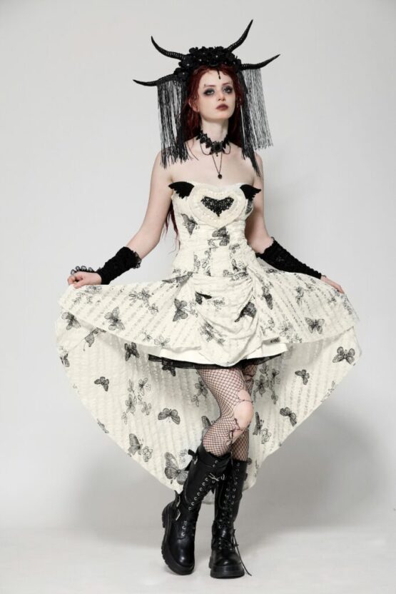 DW1013 - Hi-lo dark butterfly dress - Image 4
