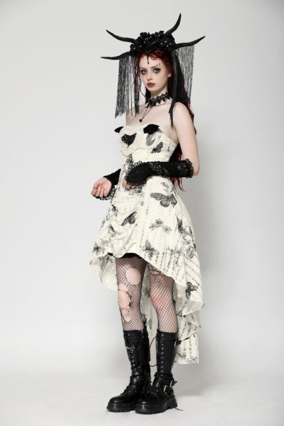 DW1013 - Hi-lo dark butterfly dress - Image 3