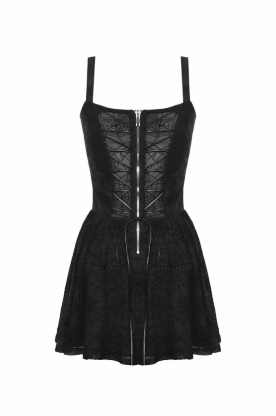 DW744 - Punk Spider Mesh Sexy see through strap dress - Image 2