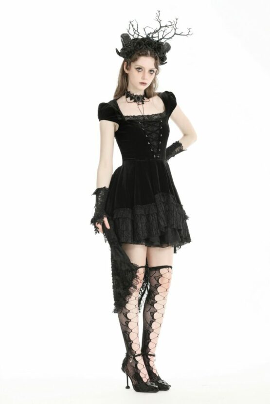 DW959 - Gothic shell-sleeve dark swallowtail princess dress - Image 5