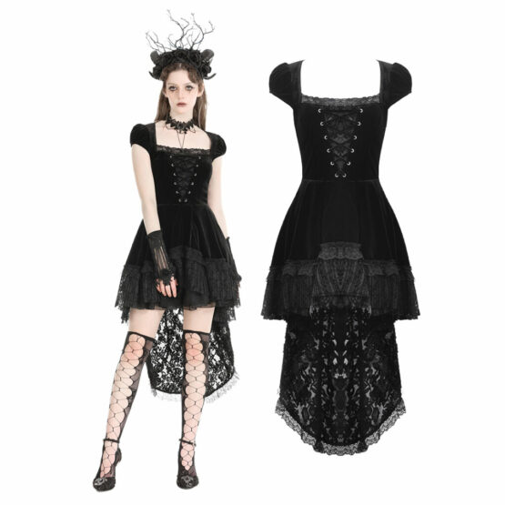 DW959 - Gothic shell-sleeve dark swallowtail princess dress