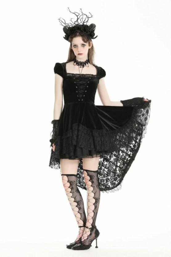 DW959 - Gothic shell-sleeve dark swallowtail princess dress - Image 4