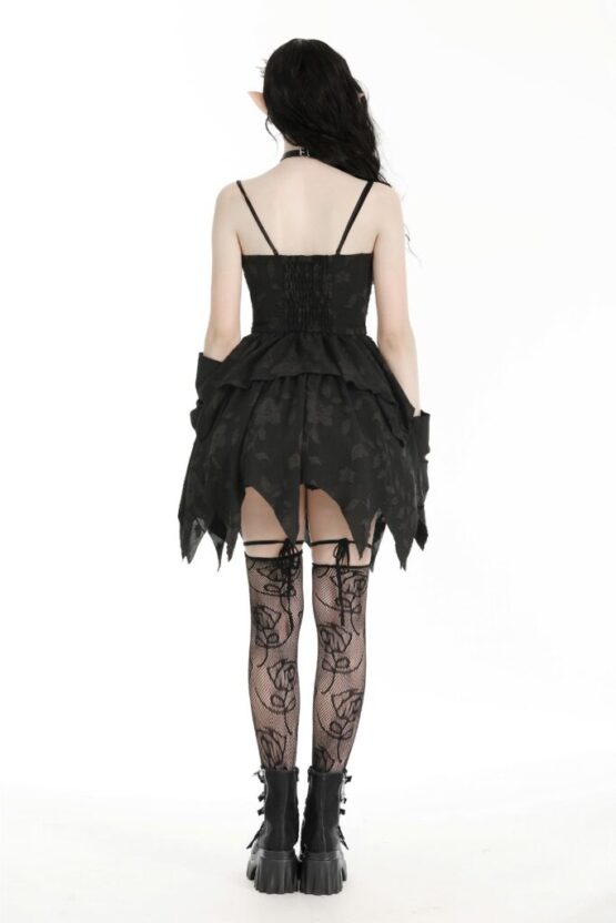 DW981 - Fairy lace up black dress - Image 2