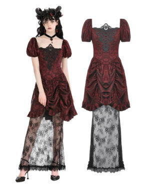DW982 - Gothic retro red court dress