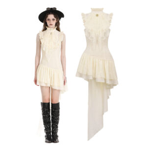 DW994 - Steampunk Beige irregular lace dress