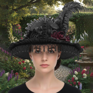 EAS020 - Black Feather Victorian Hat