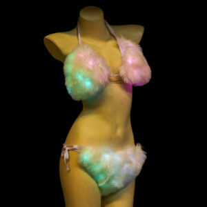 LED184 - LED faux fur bikini set