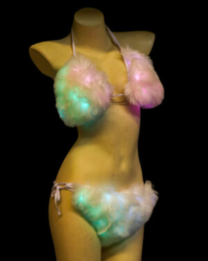 LED184 - LED faux fur bikini set