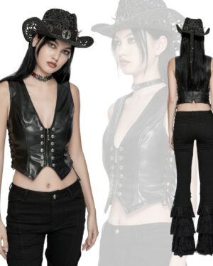 OY1644 - Punk minimalist pleather vest