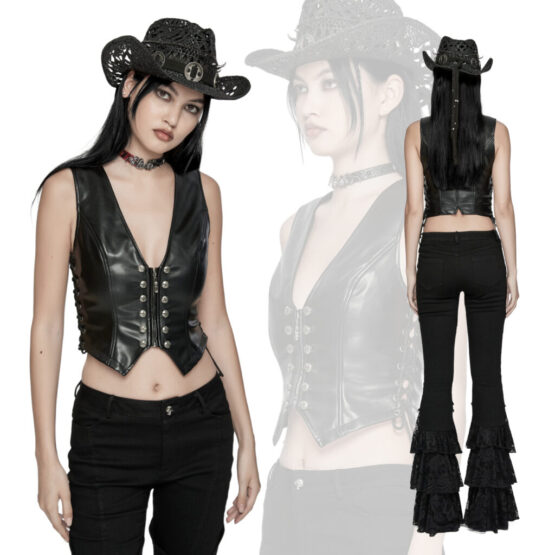 OY1644 - Punk minimalist leather vest