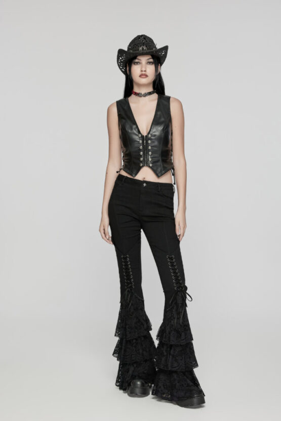 OY1644 - Punk minimalist leather vest - Image 3