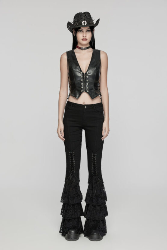 OY1644 - Punk minimalist leather vest - Image 5