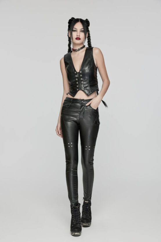 OY1644 - Punk minimalist leather vest - Image 4