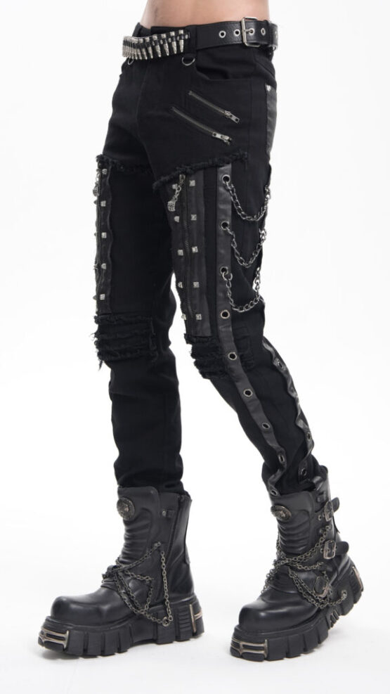 PT261 - Distressed black denim pants - Image 2