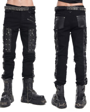 PT261 - Distressed black denim pants