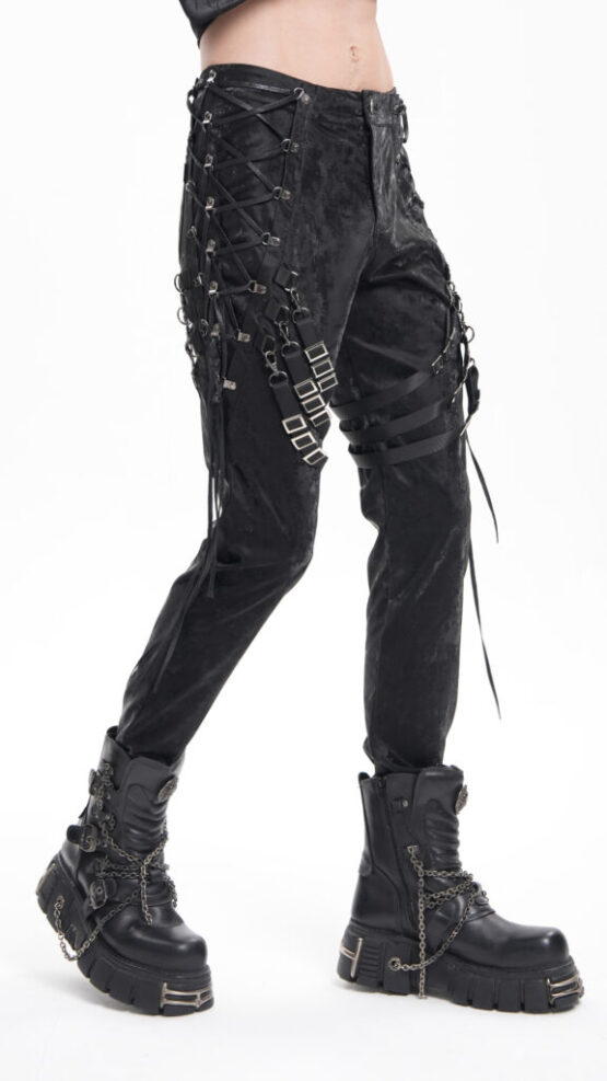 PT264 - Side lacing and buckle shiny pants - Image 2