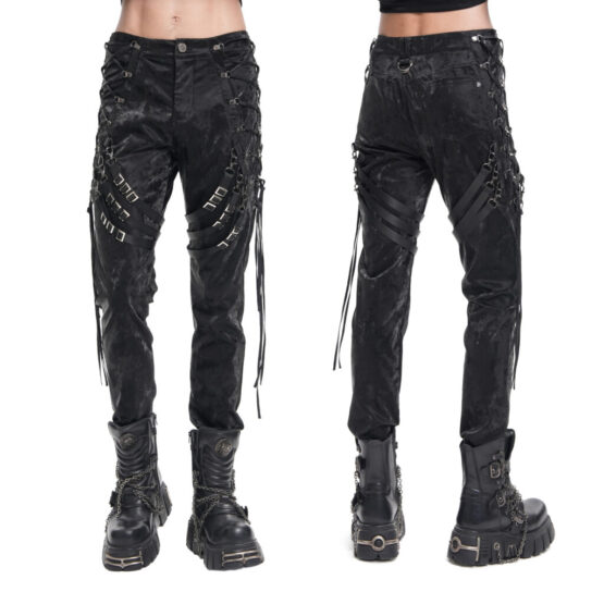PT264 - Side lacing and buckle shiny pants