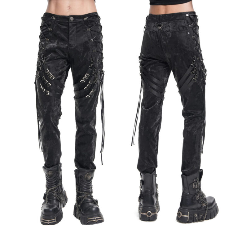 PT264 - Side lacing and buckle shiny pants