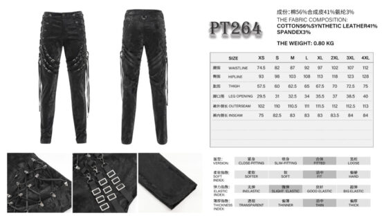 PT264 - Side lacing and buckle shiny pants - Image 4