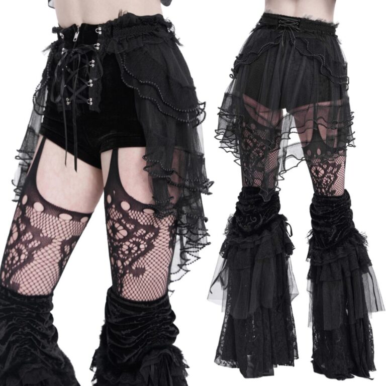 PT269 - Lace up shorts with back sheer peplum