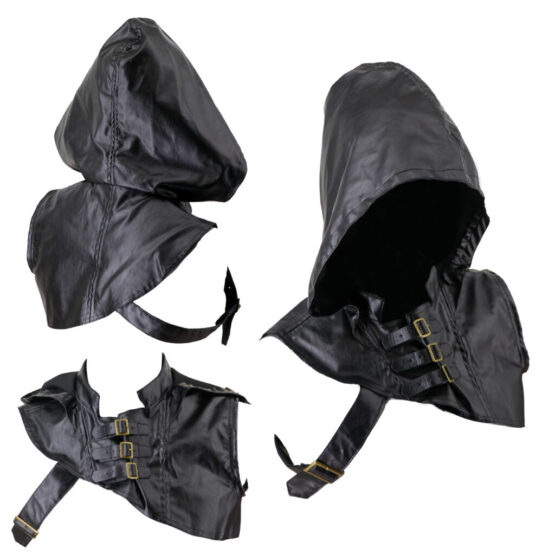 RL5006 - Hooded vest cloak-Black