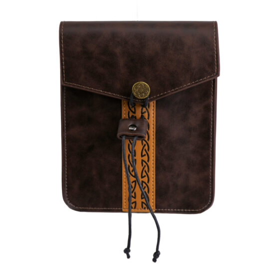 RL5008 - Medieval waistbag pouch with leather string closure, brown - Image 3