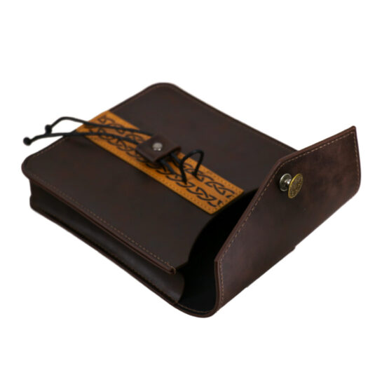 RL5008 - Medieval waistbag pouch with leather string closure, brown - Image 2