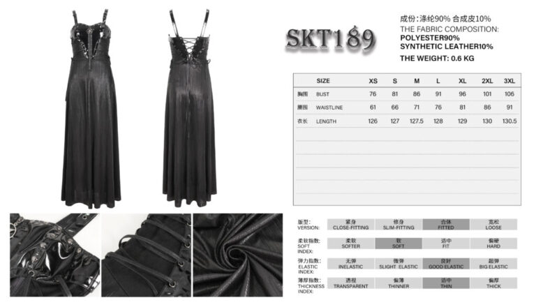 SKT189 - Gothic pentagram maxi dress - Image 7