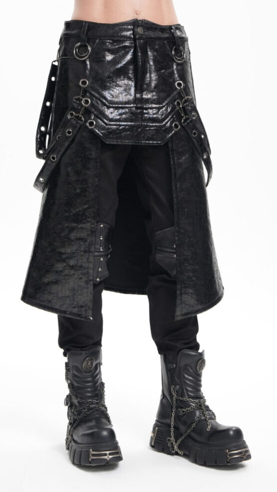 SKT225 - PU leather half skirt kilt - Image 2
