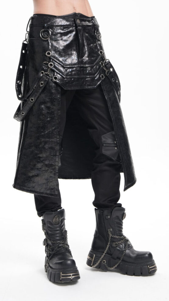 SKT225 - PU leather half skirt kilt - Image 3
