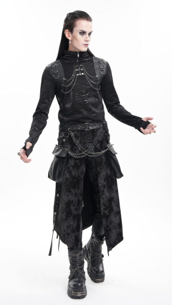 SKT228 - Belted kilt with chain and side bags - Image 4