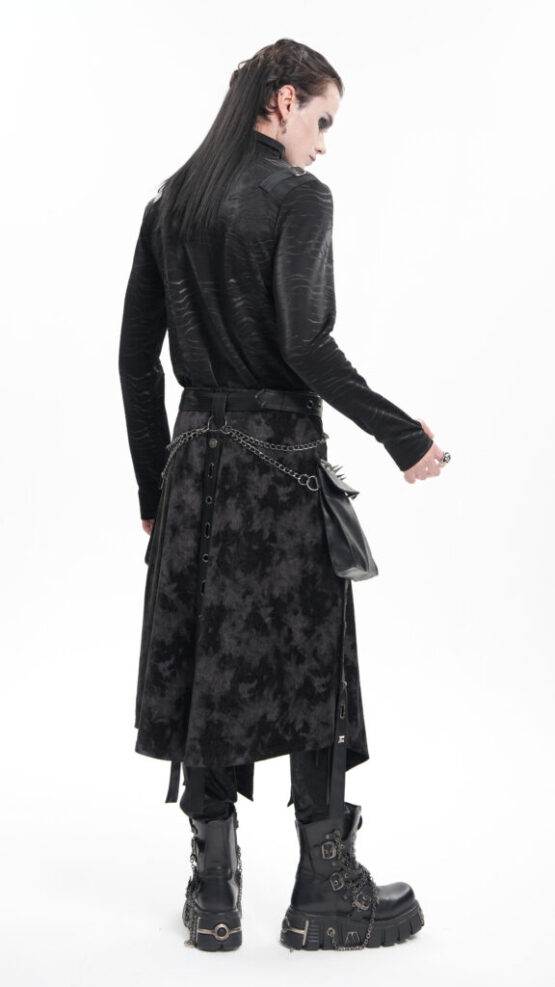 SKT228 - Belted kilt with chain and side bags - Image 3