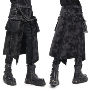 SKT228 - Belted kilt with chain and side bags