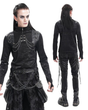 TT284 - Mock neck long sleeve with chains