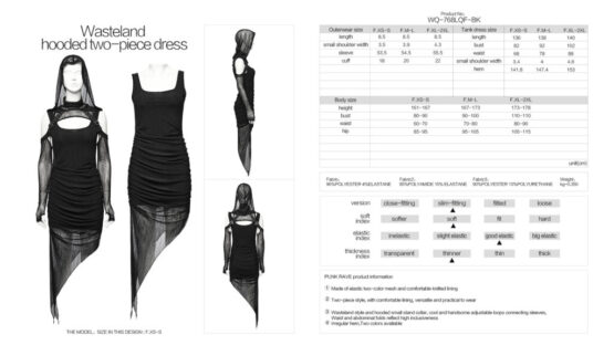 WQ768 - Wasteland hooded two-piece dress - Image 6