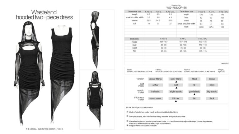 WQ768 - Wasteland hooded two-piece dress - Image 6