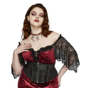 WS659 - Velvet goth cross choker