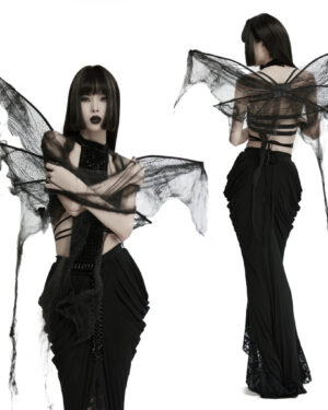 WS736 - Gothic butterfly shimmer mesh wings
