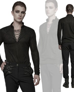 WT1015 - Long Sleeve Sheer Gothic Top-3XL