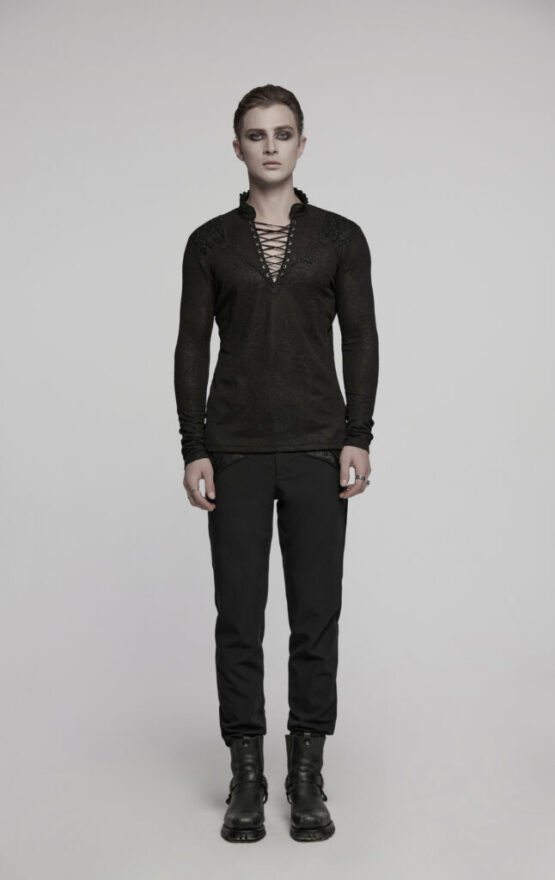 WT1015 - Long Sleeve Sheer Gothic Top-3XL - Image 3