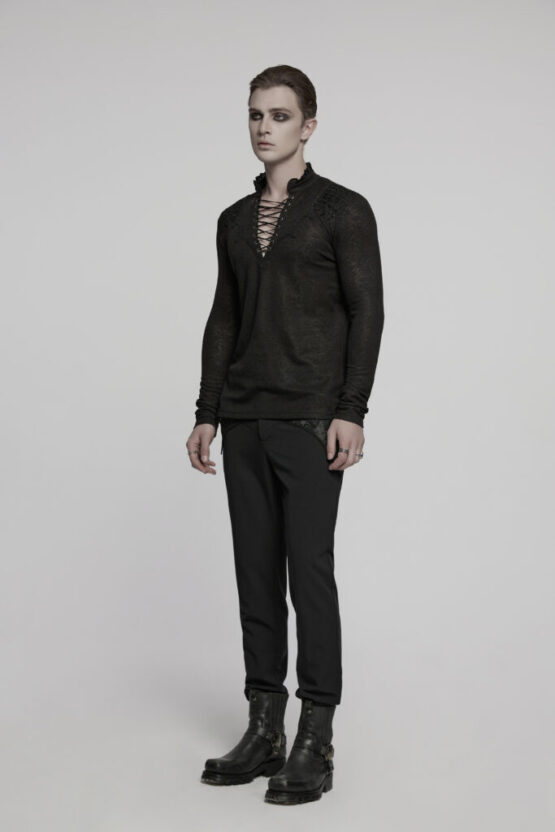 WT1015 - Long Sleeve Sheer Gothic Top-3XL - Image 4