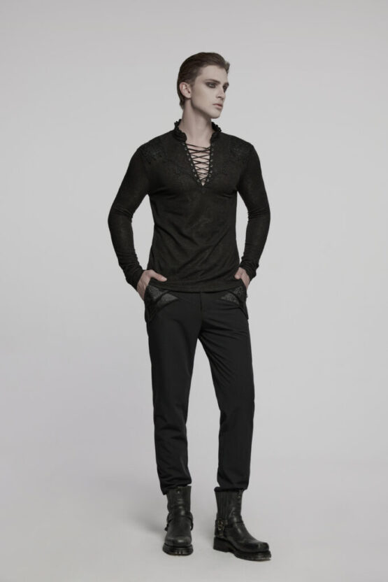 WT1015 - Long Sleeve Sheer Gothic Top-3XL - Image 5