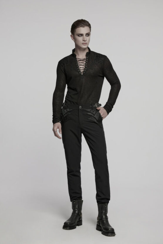 WT1015 - Long Sleeve Sheer Gothic Top-3XL - Image 2