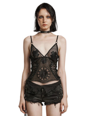 WT858 - Mesh perspective goth cami top
