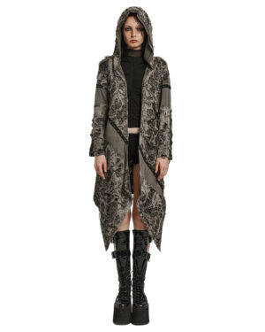 WY1586 - Wasteland punk decayed coat-Brown-ML