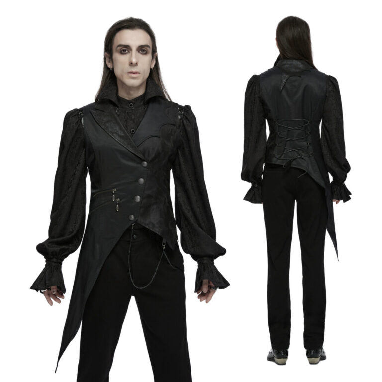 WY1720 - Dark night goth asymmetric vest