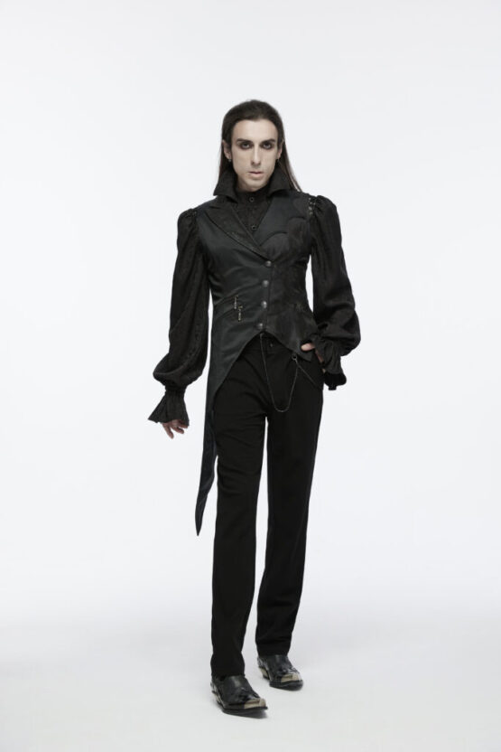 WY1720 - Dark night goth asymmetric vest - Image 4