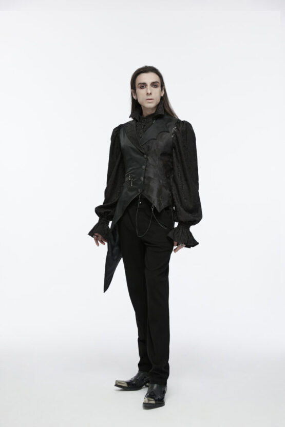 WY1720 - Dark night goth asymmetric vest - Image 5