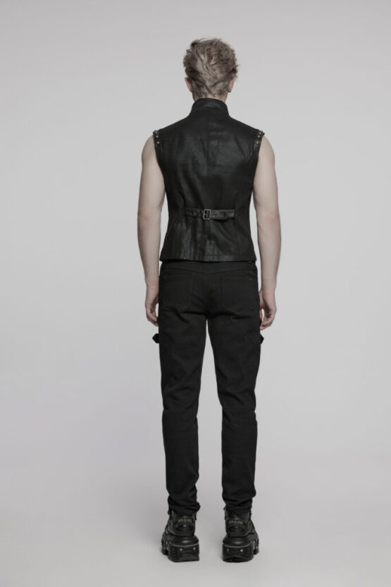 WY1781 - Punk rivet segmented vest - Image 2