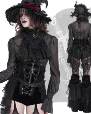 AS205 - Cross and chain coffin design corset